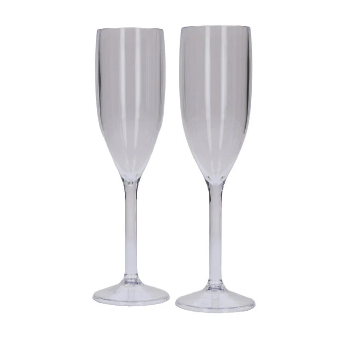Champagneglazen herbruikbaar plastic 2 stuks