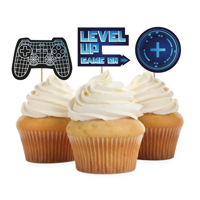 Cupcake toppers Level-Up