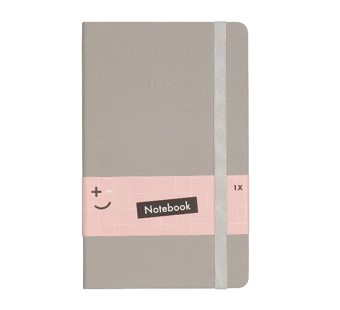 Notitieboek glitter grijs A5