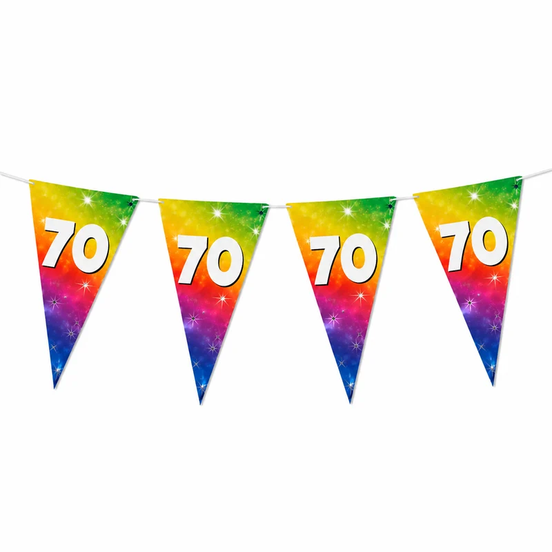 Vlaggenlijn regenboog 70 jaar - 6m (15 vlaggen)