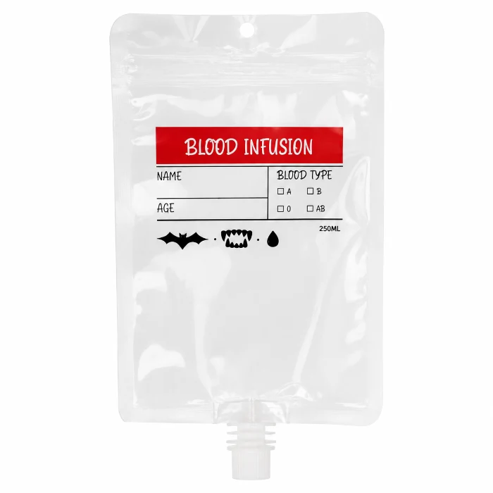 Drankzakjes Halloween infuus wit/zwart/rood 10 stuks