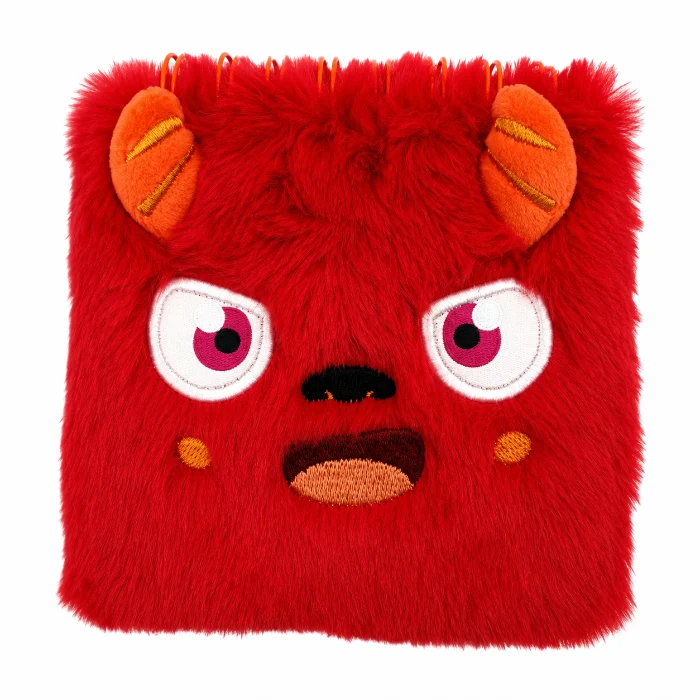 Monster Mini Pluizig Notitieboek Rood