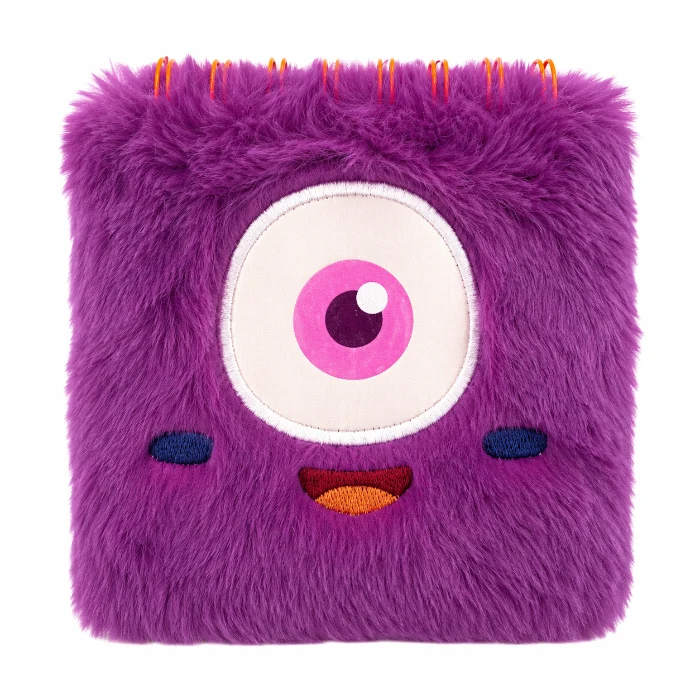 Monster Mini Pluizig Notitieboek Paars