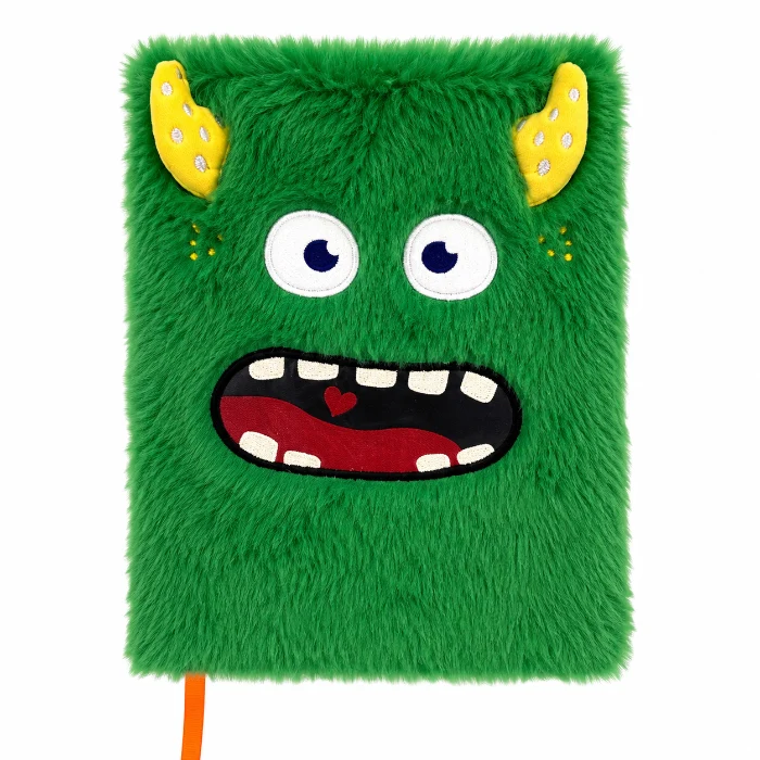 Monster Pluizig Notitieboek A5 Groen