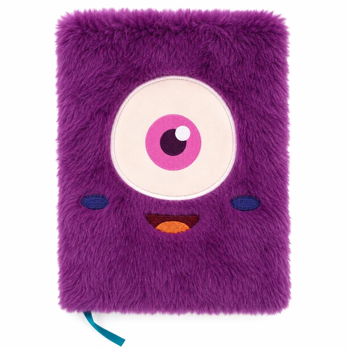 Monster Pluizig Notitieboek A5 Paars
