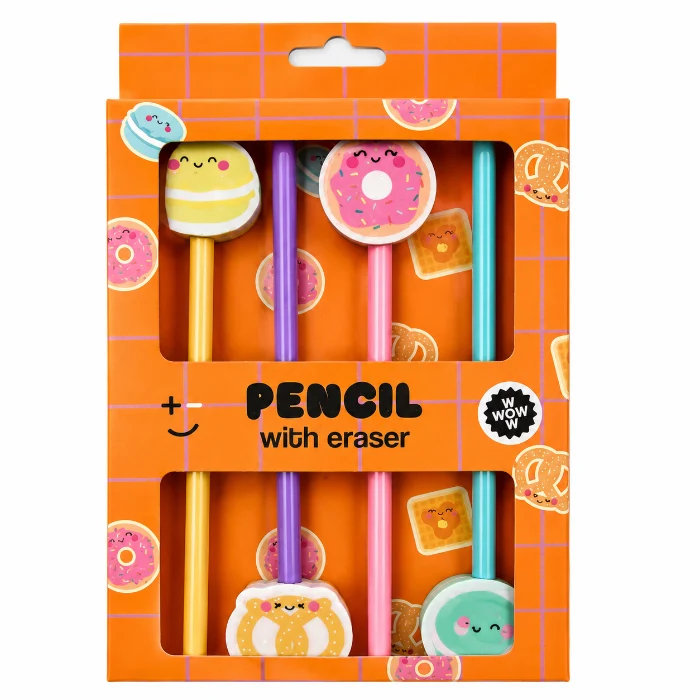 Kawaii Potlood & Gum Set