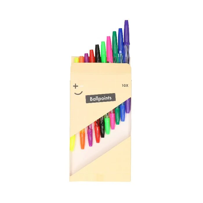 Balpennen gekleurd 10 stuks