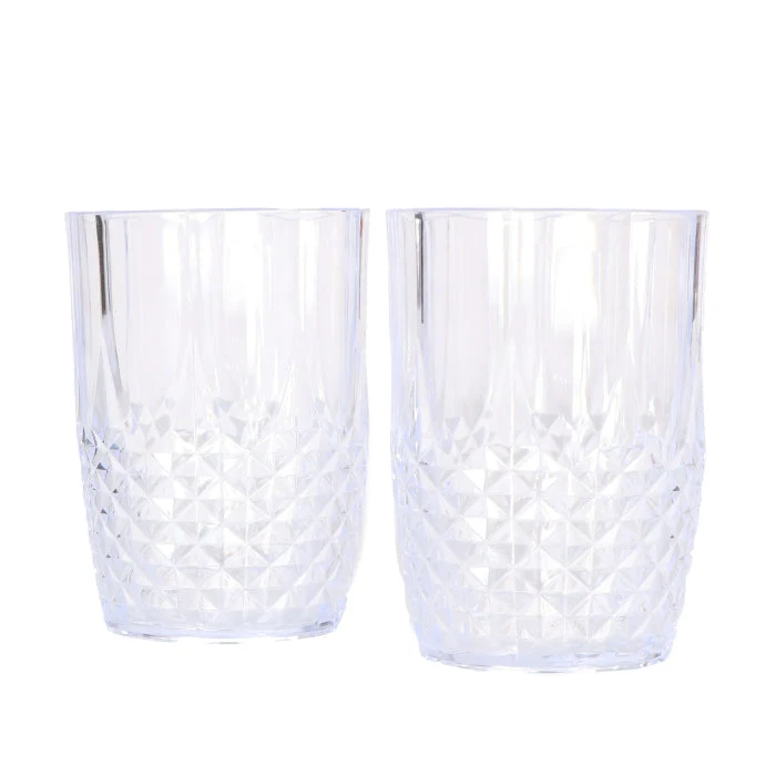 Glazen herbruikbaar plastic 2 stuks