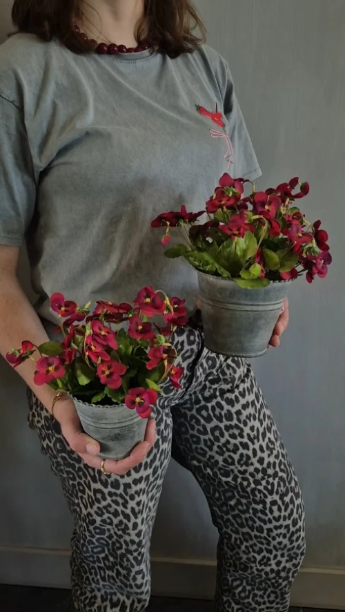 Kunst viooltje bordeauxrood