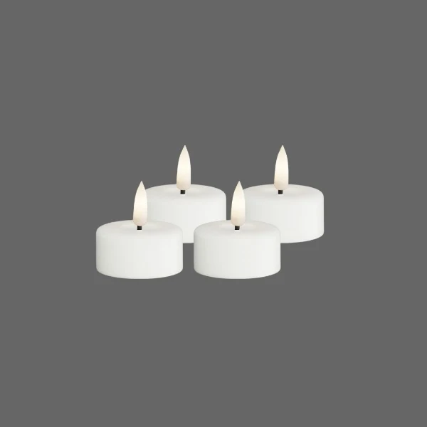 Kleine led waxinelichtjes wit - 4 stuks - Deluxe Homeart