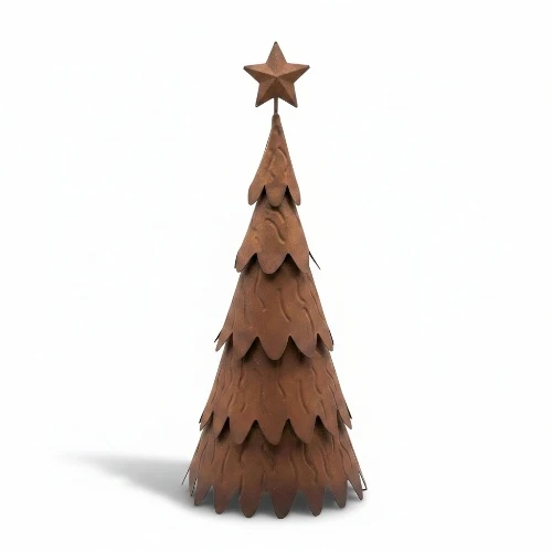 Metalen nobilis kerstboom met ster - 23x50 cm