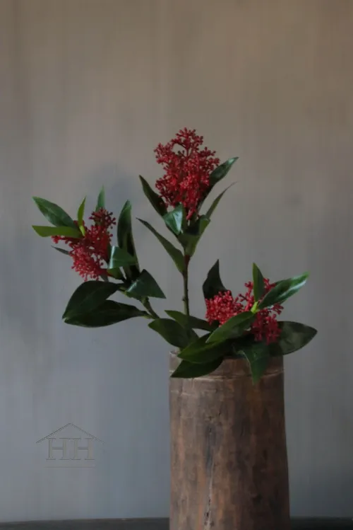 Skimmia kunstbloem rood - 48 cm