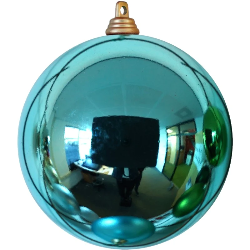 Kerstbal aqua glans