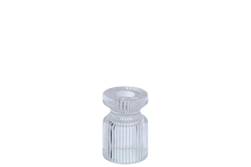 J-Line theelichthouder - glas - transparant - 2 stuks