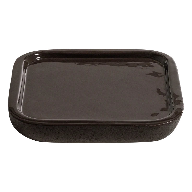 WOOOD dienblad Ikai - Metaal Hoogglans - Donkerbruin - 31x31x31