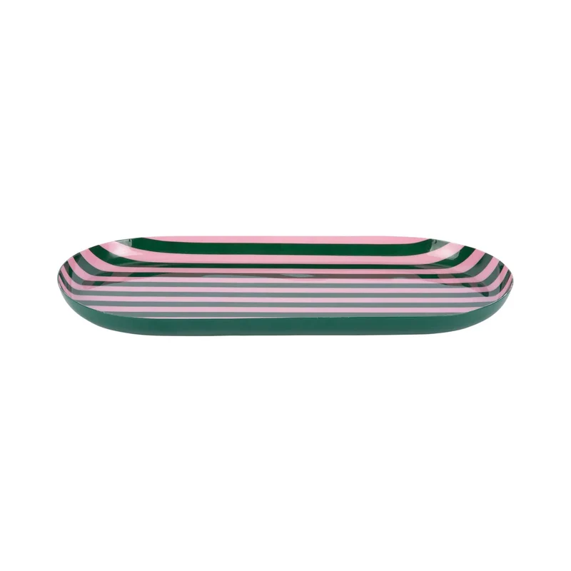 Present Time dienblad Animado Oval Large - groen - 38x18x2.5cm