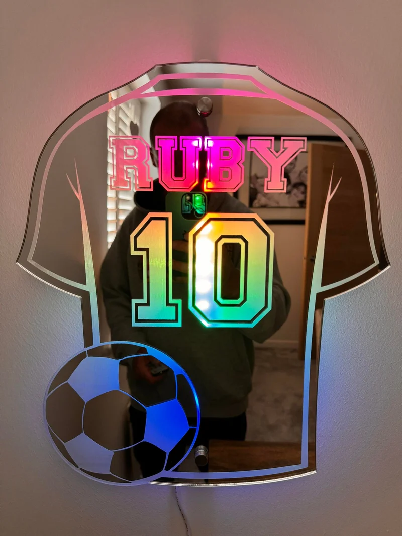 Voetbalshirt Spiegel - Gepersonaliseerd Cadeau voor Jonge Fans