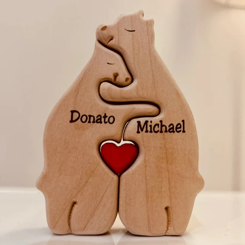 Wood Bear Familie - Personalisere Houtdecoratie
