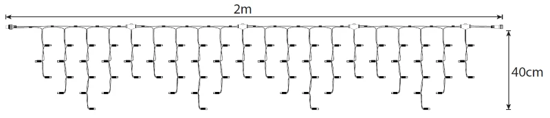 ijspegelverlichting koppelbaar lengte 2 meter, 40cm hoog