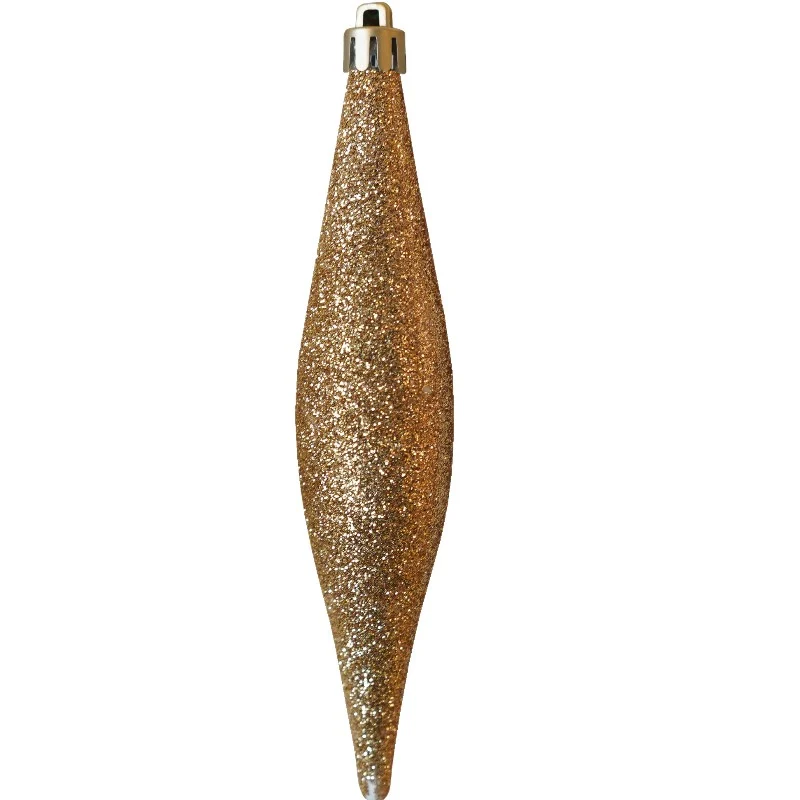 IJspegel 15 cm goud glitter per stuk