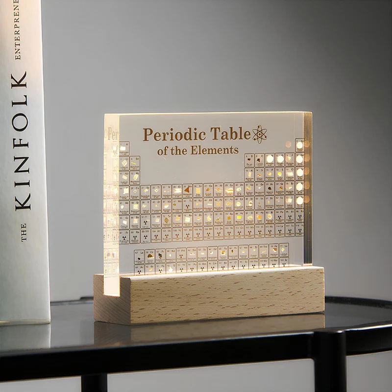 3D Periodieke Tabel Display met Echte Elementen & Verlichting