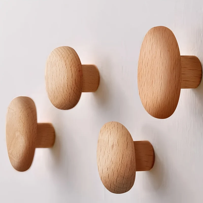 Houten Wandhaken Set – Stijlvol Design van Beuken- & Notenhout