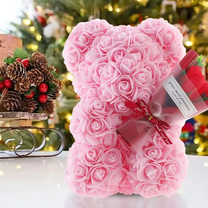 Romantische Teddybeer Knuffel met Bloem – Ideaal Cadeau voor Geliefden
