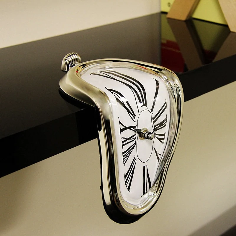 Surrealistische Smeltende Klok - Uniek Bureau & Plank Design