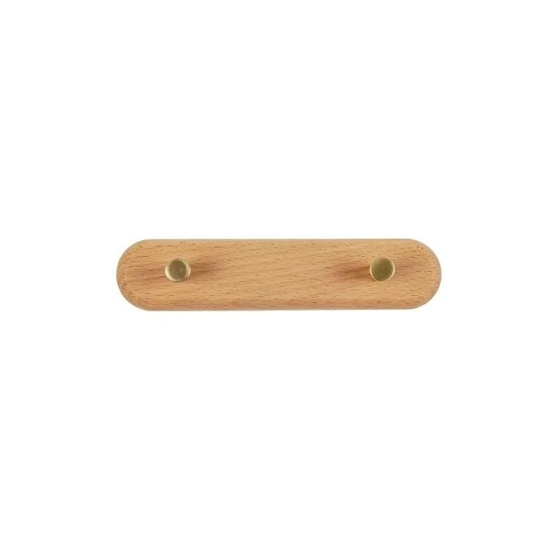 Houten Wandkapstok met Messing Haken | Modern & Stijlvol