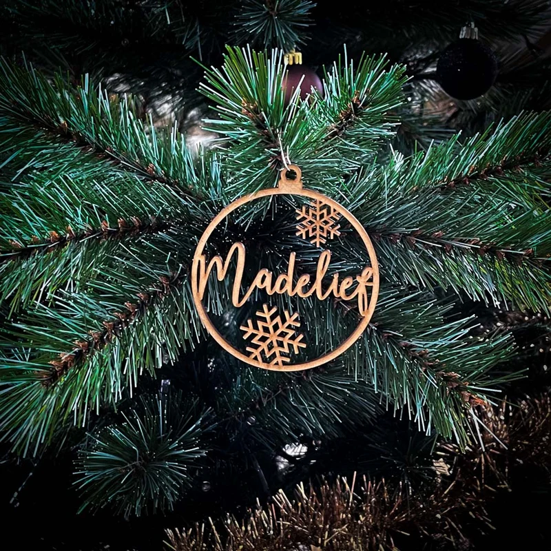 Gepersonaliseerde Kerst Ornamenten met Naam | Unieke Houten Decoratie