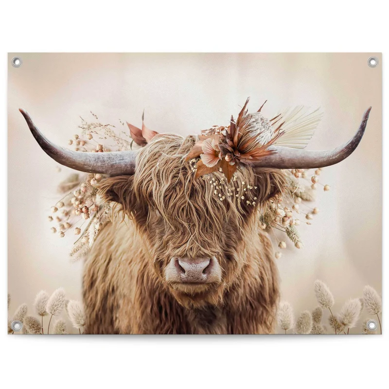 Reinders tuinposter Highlander in bloemen - 60x80cm