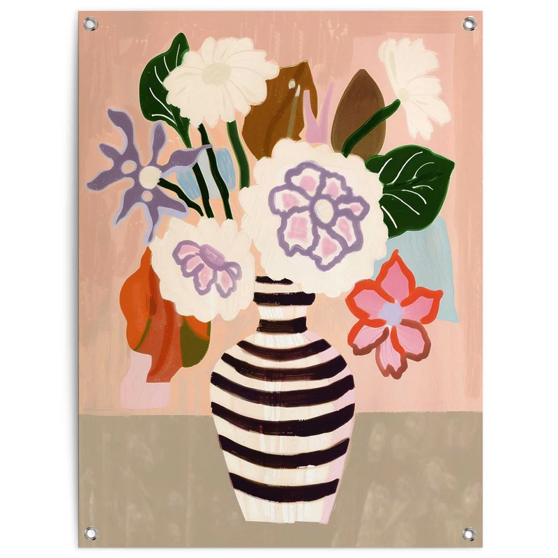 Reinders tuinposter Vaas vol Bloemen - 80x60cm