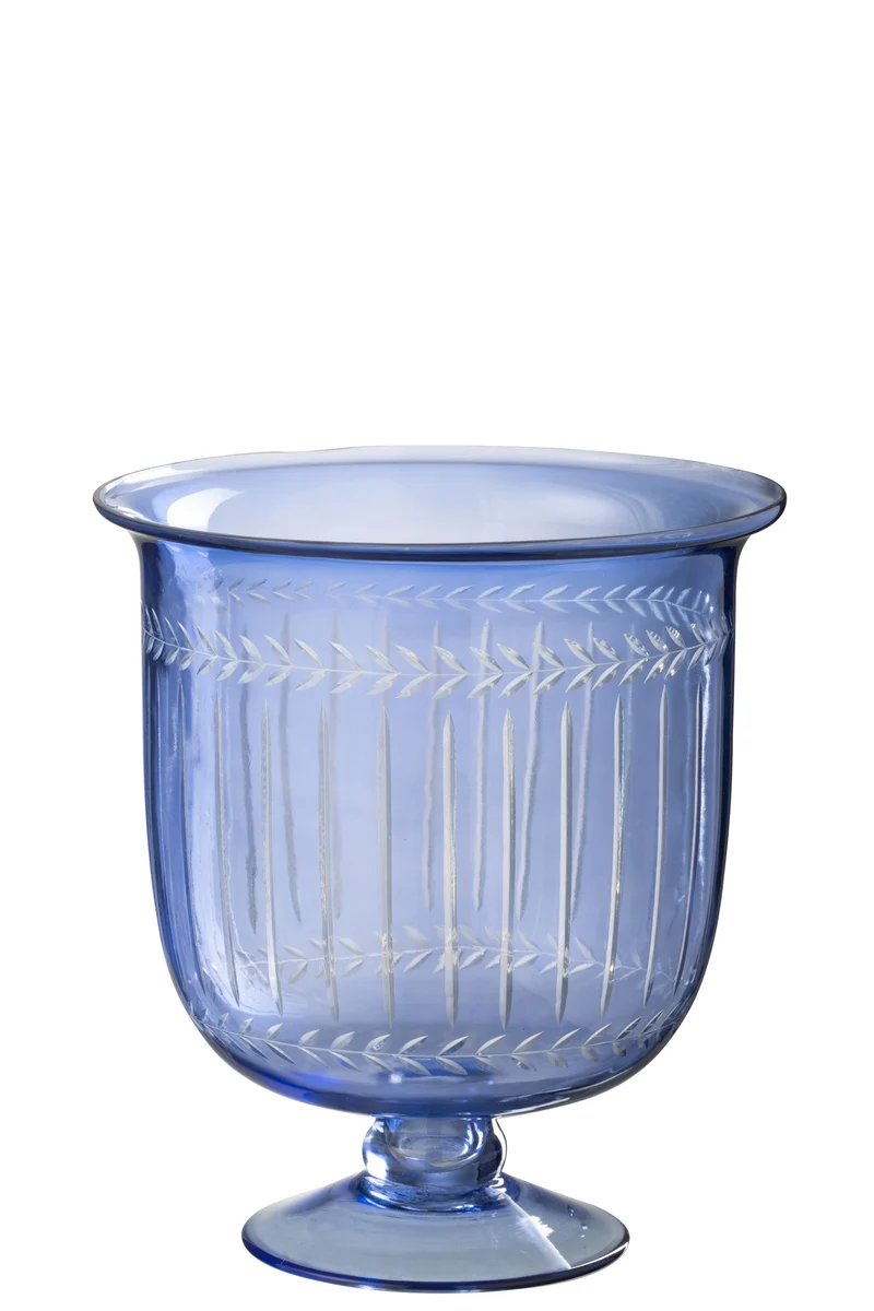 J-Line windlicht Tarifa - glas - blauw