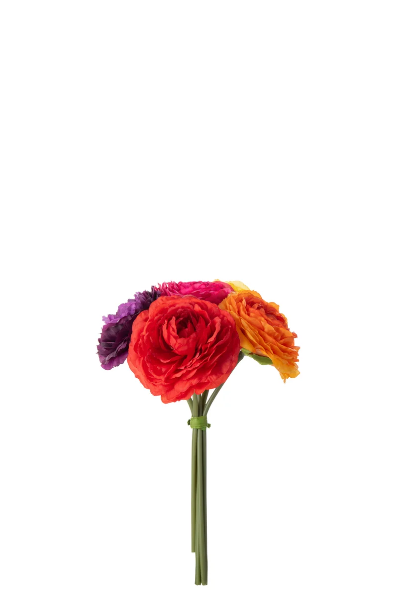 J-Line bloem Ranonkel Bundel - kunststof - mix