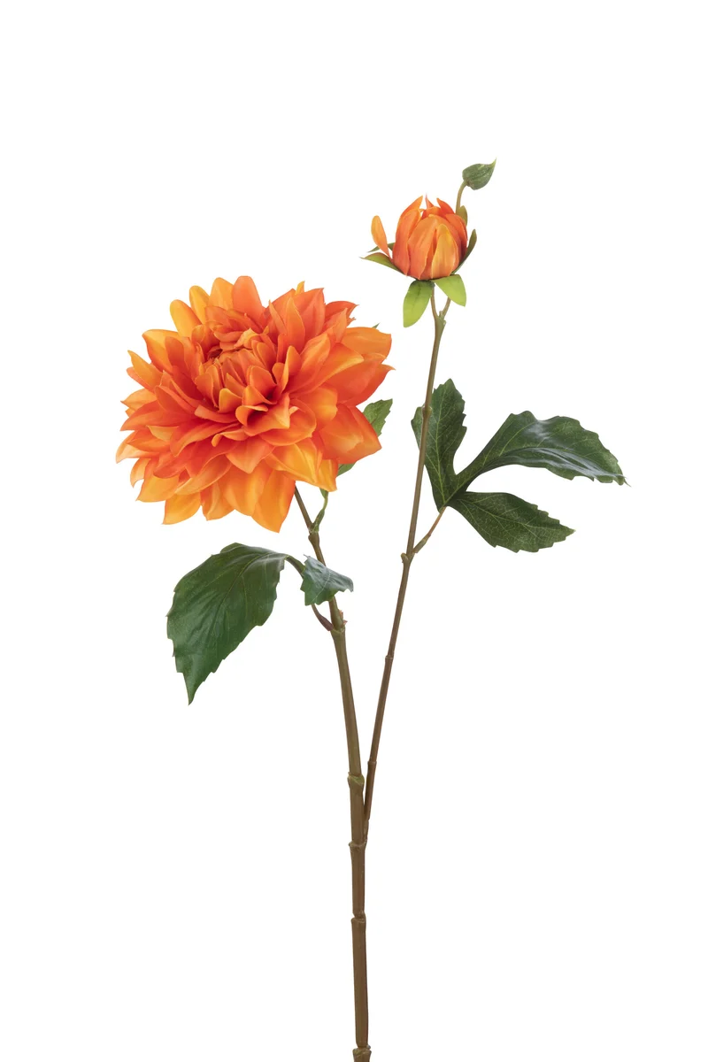 J-Line bloem Dahlia Elise - kunststof - oranje