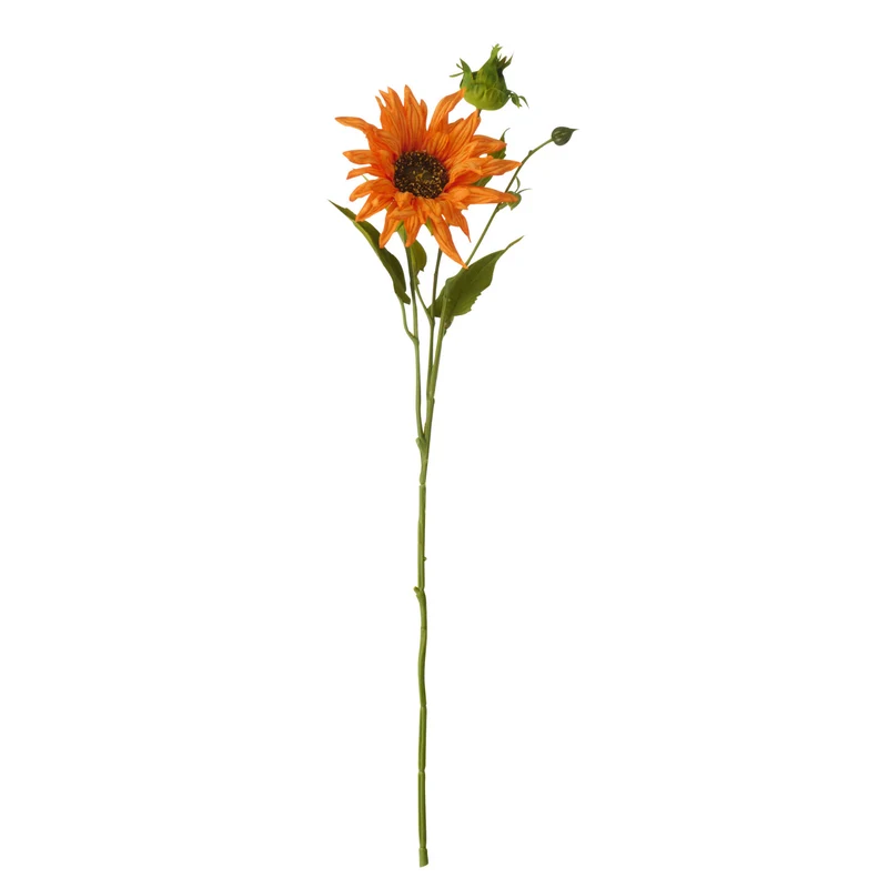 J-Line bloem Zonnebloem - textiel - oranje - 4 stuks