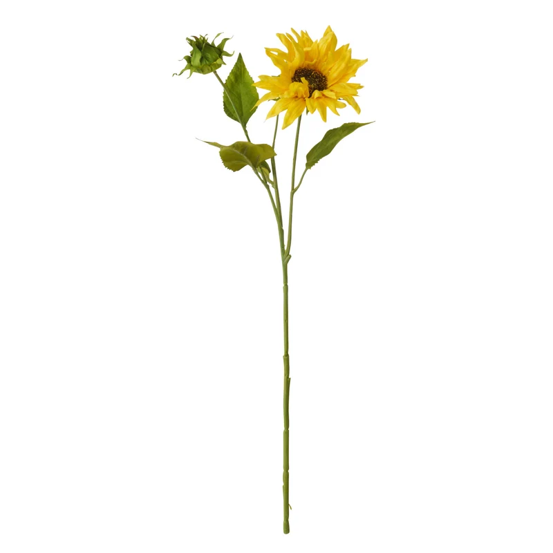 J-Line bloem Zonnebloem - textiel - geel - 6 stuks
